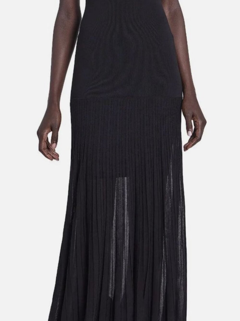 Isabel Marant Women's Black Velma Pleated Cotton-Blend Gown Dress Size 34